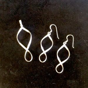 Sterling silver infinity fob and earrings